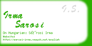 irma sarosi business card